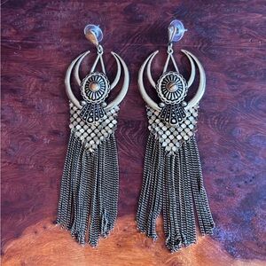 Free People Kalispell Gold Dangle Statement Earrings - Women Jewelry